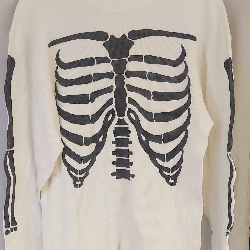 Supreme White Skeleton Therkal Top With Skeleton Design XL